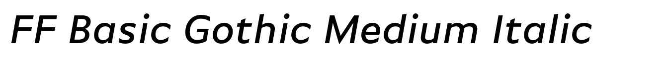 FF Basic Gothic Medium Italic